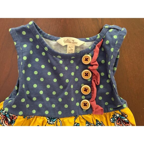 Matilda Jane Wild Heart Sleeveless Boho Floral Fall Dress Size 2 Toddler Girls - Picture 5 of 11